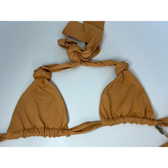 NWT Stone Fox Swim Isobel Minimalist Bikini Top Adjustable Sandstone size Small - Picture 2 of 16